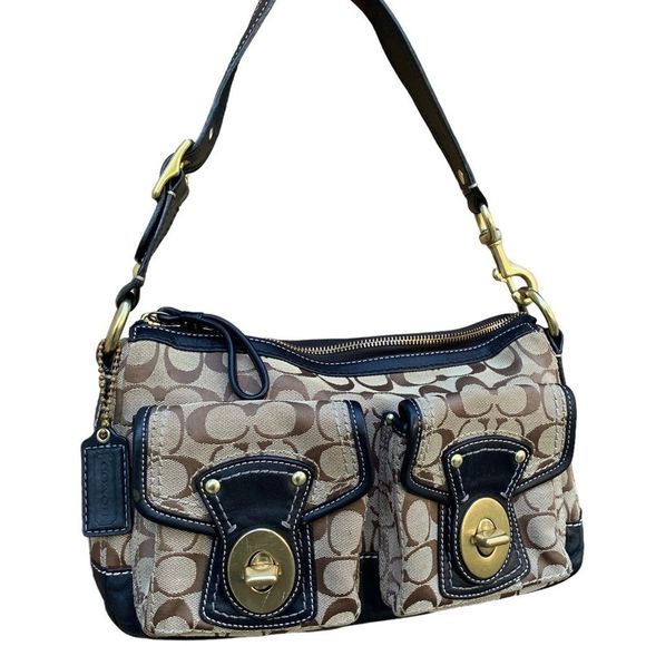 Coach Handbags - COACH Legacy Signature Pocket Shoulder Bag  F12869 65th Anniversary Turn Lock